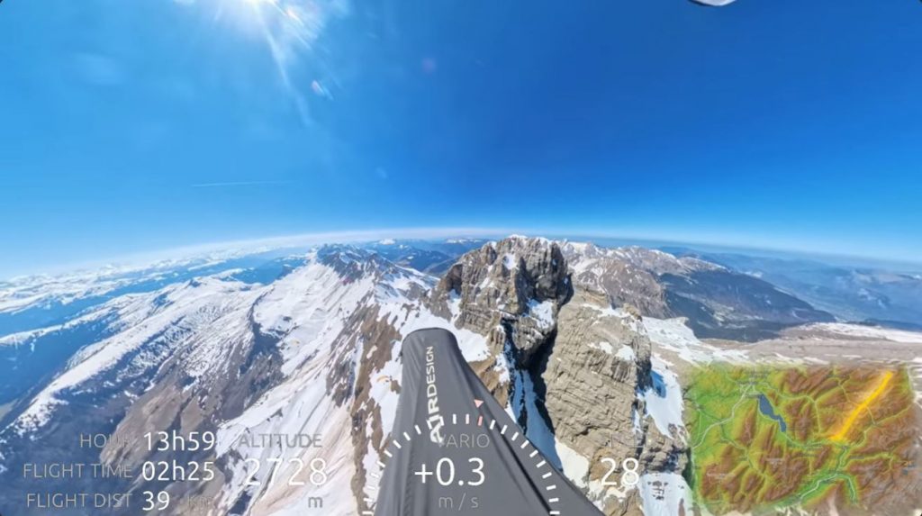 Le vol de Jossua autour des aravis pour une distance de 120km